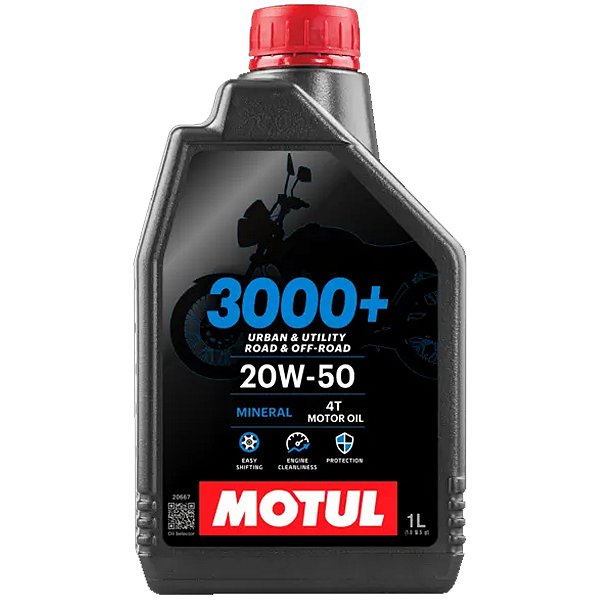 Oleo De Motor Lubrificante Moto Motul 3000+ 20W50 4T Mineral API SL JALOS MA2