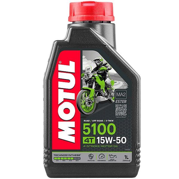Oleo De Motor Lubrificante Moto Estrada Trail Motul 5100 15W50 4T Technosynthese API SP JASO MA2