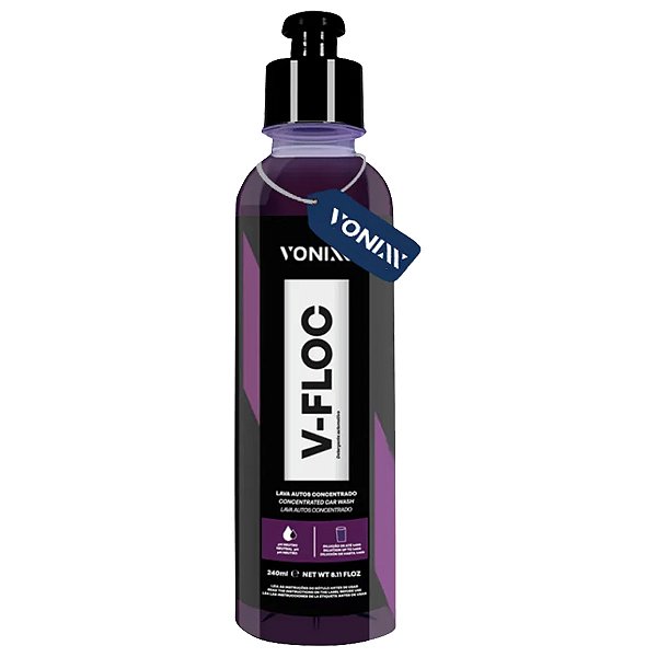 Vonixx V-Floc 240ml Limpador Concentrado Automotivo Pneu Motor Superfícies Externas
