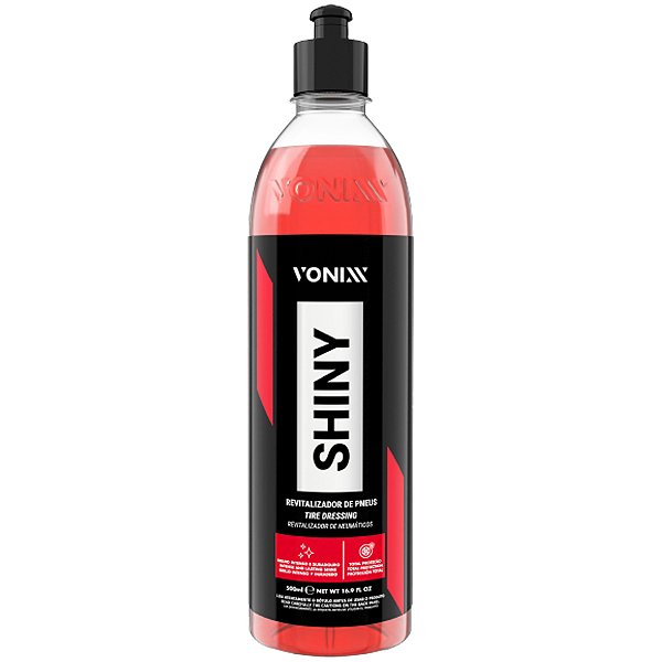 Vonixx Shiny 500ml Revitalizador De Pneus Pretinho Brilho Molhado Resistente à Água Alto Rendimento