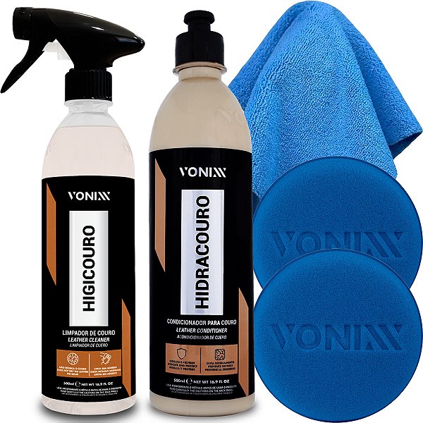Kit Limpeza Estetica Limpar Hidratar Banco Couro Vonixx Higicouro Hidracouro 500ml