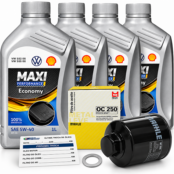 Kit óleo VW 5W40 filtro de óleo e anel de vedação - Gol Voyage Saveiro Fox Polo Kombi