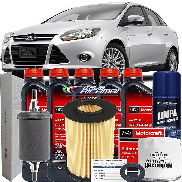 KIT PLATINUM FOCUS 2.0 APÓS 2013 REVISÃO OLEO MOTORCRAFT 5W30 - G3MJ6714AA G3MJ9155BA EAFB026 FCIT0018 HIGIENIZADOR