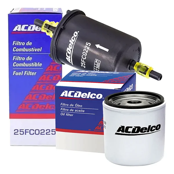 KIT FILTROS ÓLEO E COMBUSTÍVEL ACDELCO GM CELTA CORSA CLASSIC PRISMA ONIX SPIN AGILE - 88905845 25FC0225