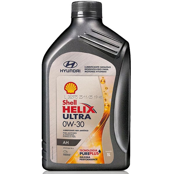 Óleo De Motor Lubrificante Genuíno Hyundai Shell Helix Ultra 0W30 AH 100% Sintético API SP ILSAC GF6