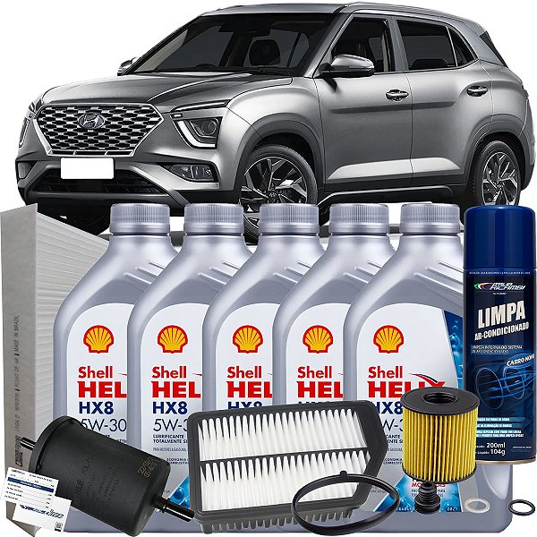 Kit Revisao Oleo Shell 5w30 Hx8 Api Sp Creta 2.0 Ultimate Flex 2022 2023 2024 2025