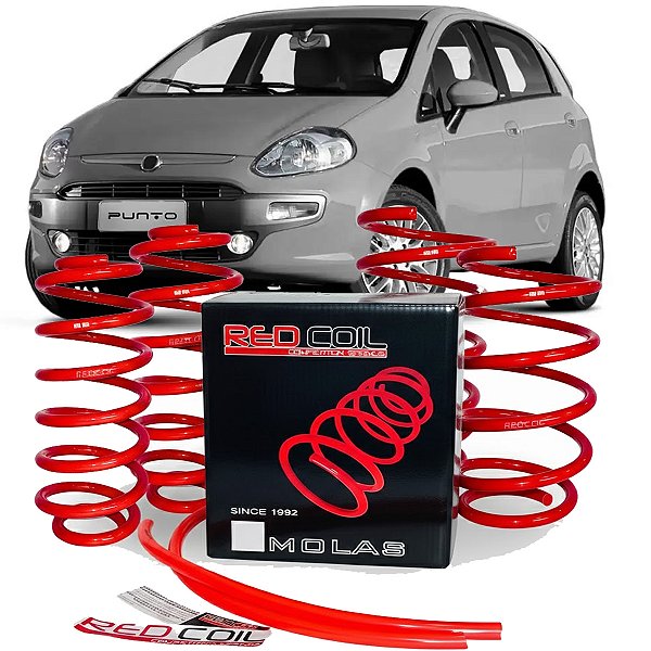 Kit Mola Esportiva Da Suspensão Red Coil Para Fiat Punto 1.4 E 1.6 2008 A 2017 - Vermelho