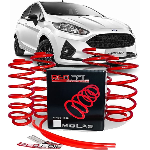Kit Mola Esportiva Da Suspensão Red Coil Para Ford New Fiesta 2010 A 2019 - Vermelho