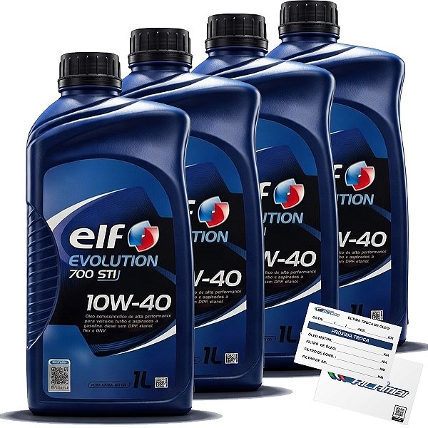 Kit 4 Litros Oleo De Motor Lubrificante ELF 10W40 Evolution Semissintético RN 0700/0710 ACEA A3/B4
