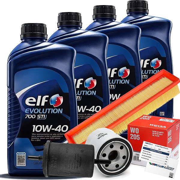 Kit Oleo 10W40 Elf Filtro Combustivel Ar Renault Sandero Logan Clio 1.0 16V Motor D4D Flex 2007/2012