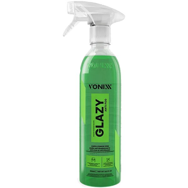 Vonixx Glazy Anti Fog 500ml Limpa Vidros Internos Com Ação Antiembaçante Pelicula Invisivel