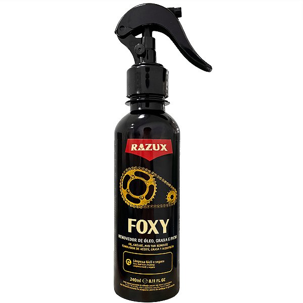 Razux Foxy 240ml Removedor Remove Oleo Graxa Piche Limpa Corrente Pintura