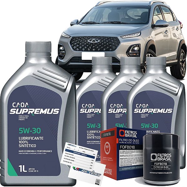 Kit Troca De Óleo Caoa 5W30 E Filtro Para Chery Tiggo 3X Pro 1.0 Turbo 2021 2022 2023