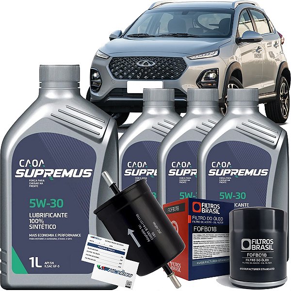 Kit Troca De Óleo Caoa 5W30 E Filtro Gasolina Para Chery Tiggo 3X Pro 1.0 Turbo 2021 2022 2023