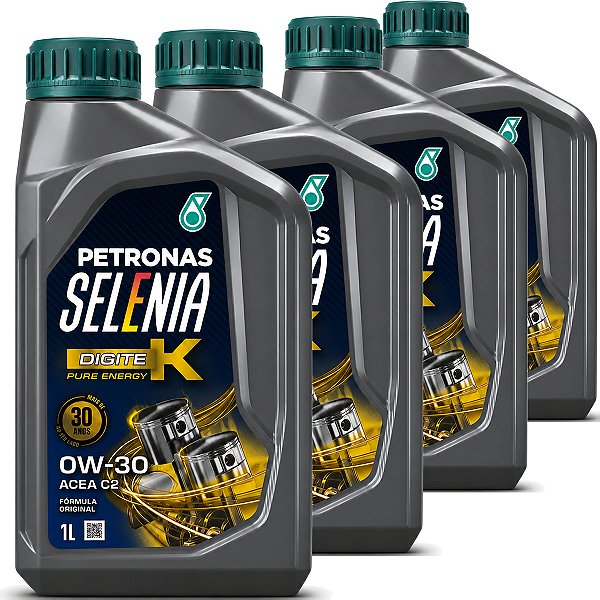 Kit 4 Litros De Oleo Do Motor Lubrificante Selenia Digitek Pure Energy 0W30  ACEA C2 100% Sintético