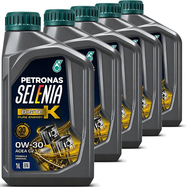 Kit 5 Litros De Oleo Do Motor Lubrificante Selenia Digitek Pure Energy 0W30  ACEA C2 100% Sintético