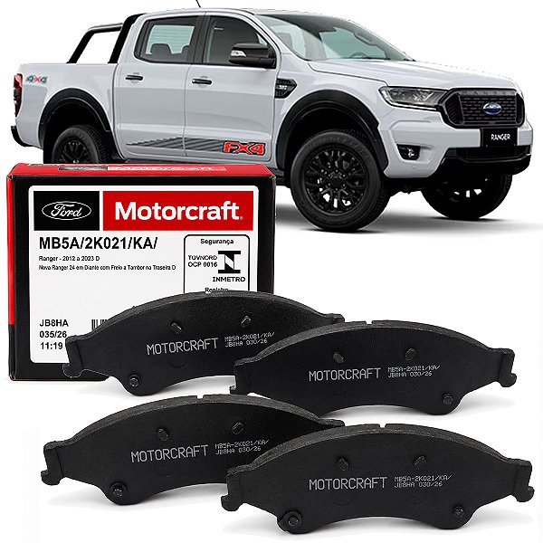 Jogo De Pastilha Freio Dianteiro Ford Motorcraft Ranger 2013 2014 2015 2016 2017 2018 2019 2020 2021