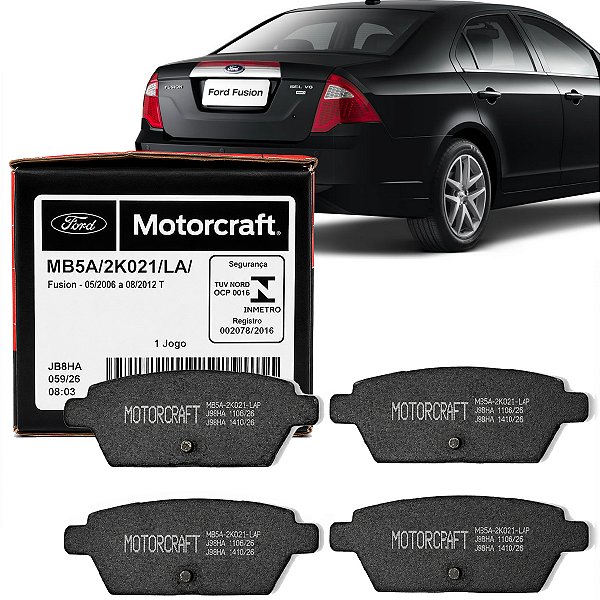 Jogo Pastilha Freio Traseiro Ford Motorcraft Fusion 2.3 2.5 3.0 2006 2007 2008 2009 2010 2011 2012