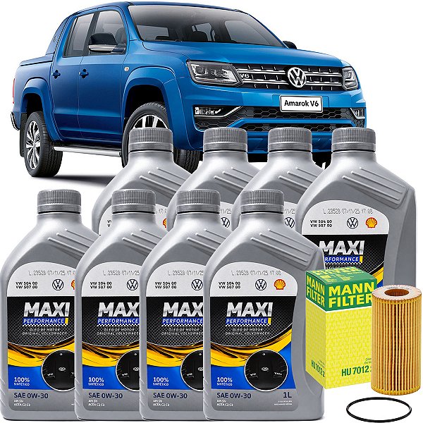 Kit Troca De Oleo 0w30 Shell Vw 504 507 Volkwagen Amarok 3.0 V6 Tdi 2018 2019 2020 2021 2022 2023