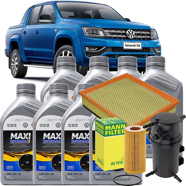 Kit Troca De Oleo 0w30 Vw Amarok 3.0 V6 Turbo Diesel Motor 225cv 2018 2019 2020 2021