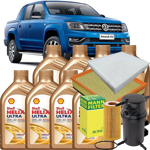 Kit Revisao Oleo 0w30 Shell Vw Amarok 3.0 V6 Turbo Diesel Motor 225cv 2018 2019 2020 2021