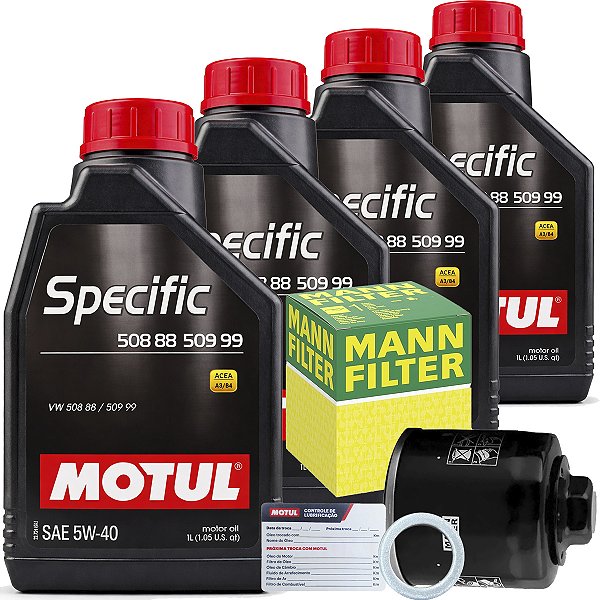 Kit 4 Litros De Oleo 5w40 Motul E Filtro De Oleo Vw Gol Voyage Saveiro Polo Fox Kombi Flex EA111 8V