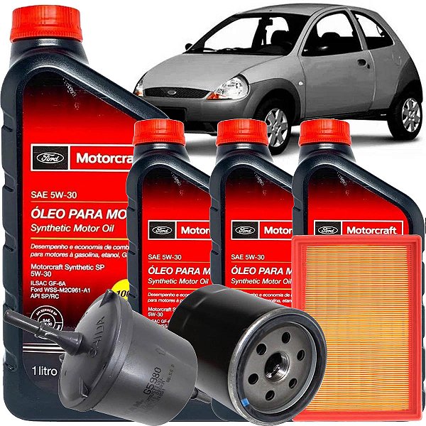 Kit Revisao Oleo 5w30 Ford Ka 1.0 1.3 1.6 Gasolina Endura Zetec 96 97 98 99 2000 2001 2002 2003 2004 2005 2006 2007