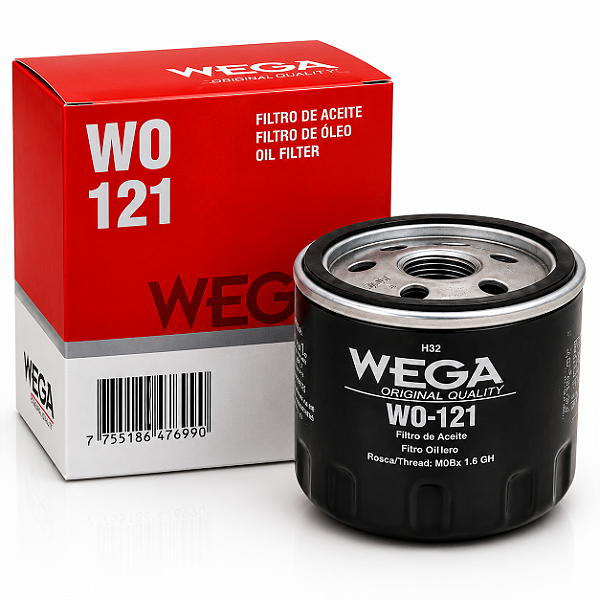 Filtro de Óleo Wega WO121 Fiat Jeep Citroën Peugeot Renault