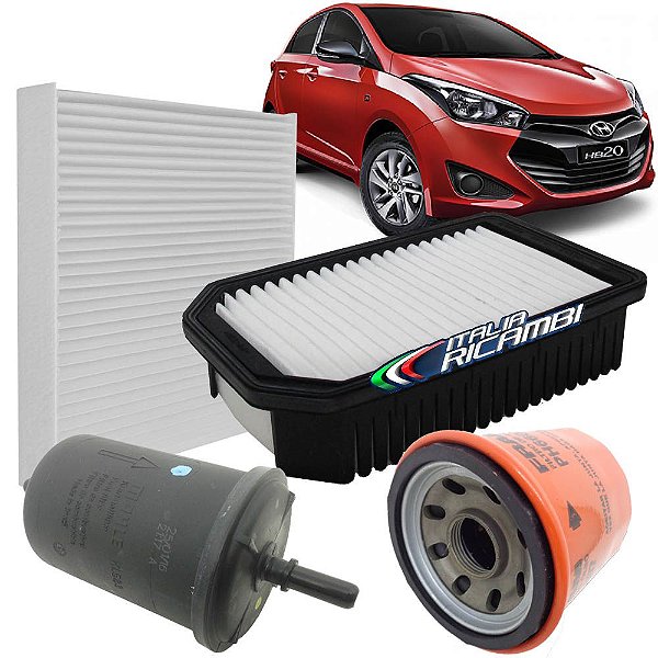 Kit filtros de ar, óleo, combustível e cabine - Hyundai HB20 1.0 12V de 2012 em diante