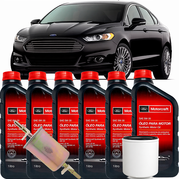 Kit Troca de Óleo 5W30 Sintético Motorcraft + Filtros para Ford Fusion 2.0 Ecoboost