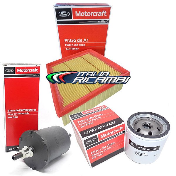 Kit filtros Ford Motorcraft ar, óleo e combustível - Ecosport, New Fiesta e Ka 1.0 12V, 1.5 16V, 1.6 16V Sigma