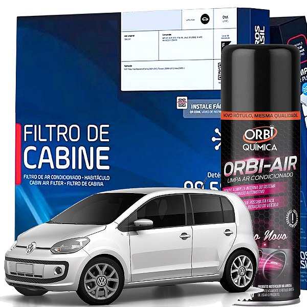 Kit Filtro De Cabine Ar Condicionado E Higienizador - Vw Up Mpi Tsi 2014 2015 2016 2017 2018 2019 2020 2021