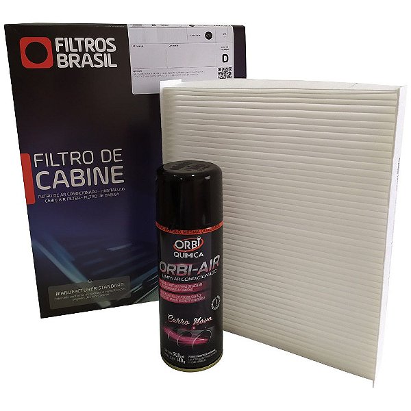 Kit filtro de cabine e higienizador de ar condicionado - Ford Courier Ka Fiesta Endura e Fiesta Street Zetec Rocam