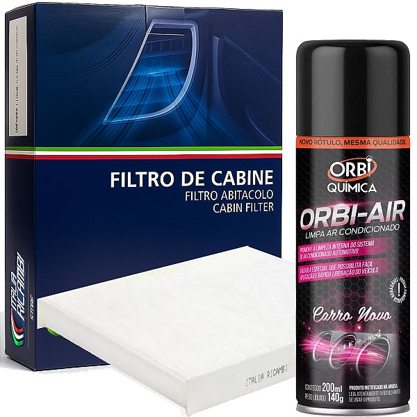 Kit filtro de cabine e higienizador de ar condicionado Accord Crv Pilot e New Civic de 2006 até 2016
