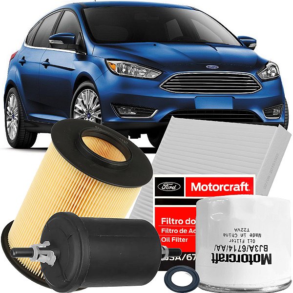 Kit filtros de ar óleo combustível e cabine - Ford Focus 1.6 e 2.0 de 2014 em diante