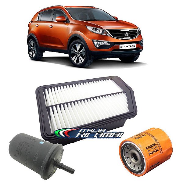 Kit filtros de ar, óleo e combustível - Kia Sportage 2.0 Flex de 2011 até 2016