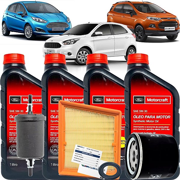 Kit Revisão Troca De Óleo Motorcraft 5W30 Ford New Fiesta 1.5 E 1.6 16V De 2014 Em Diante