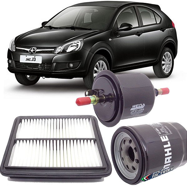 Kit Filtro De Ar Oleo Combustivel Jac J3 1.5 16V Flex Hatch Sedan Turin 2013 2014 2015