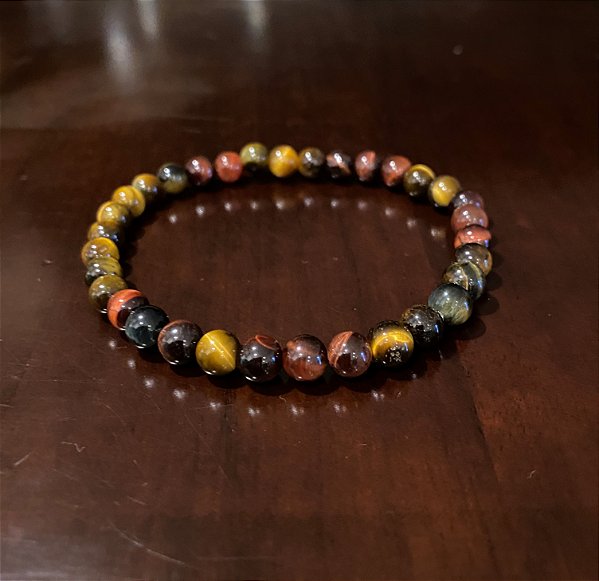 PLM007 - Pulseira de Pedras Olho de Tigre