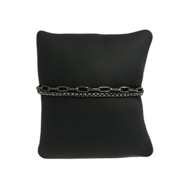PLM017 - Pulseira Dupla de Correntes Cartier e Veneza