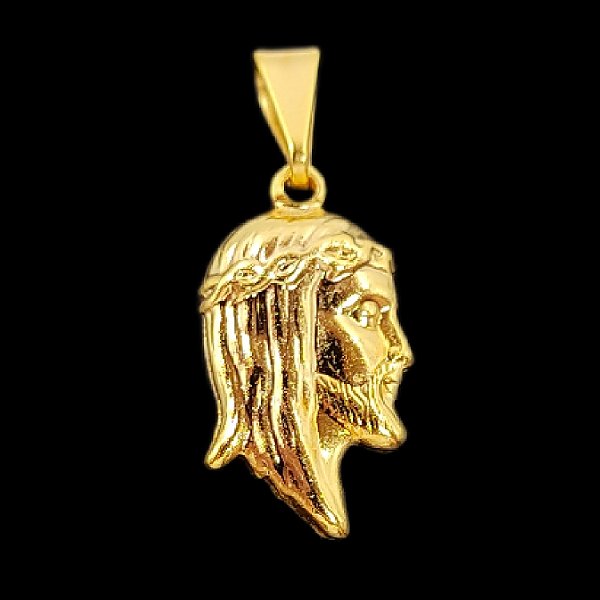 Pingente Face de Jesus Cristo Banhado a OURO 18K