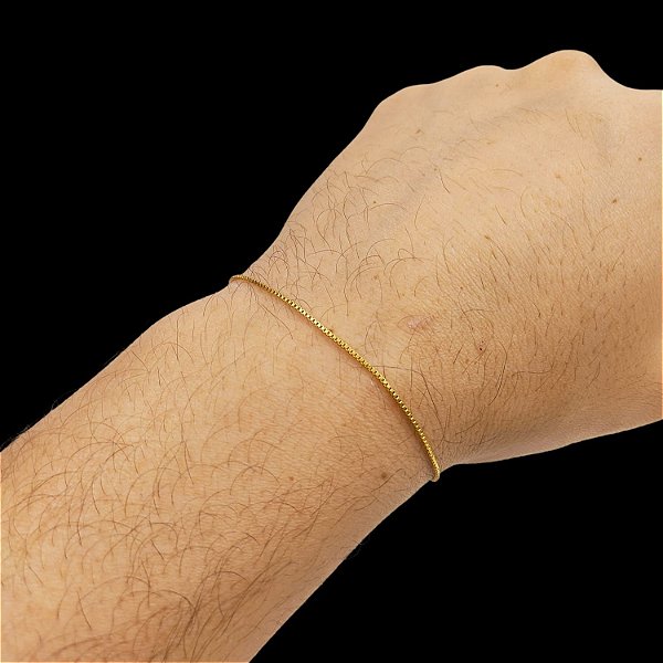 Pulseira Veneziana 1,2mm Banhado a Ouro 18K