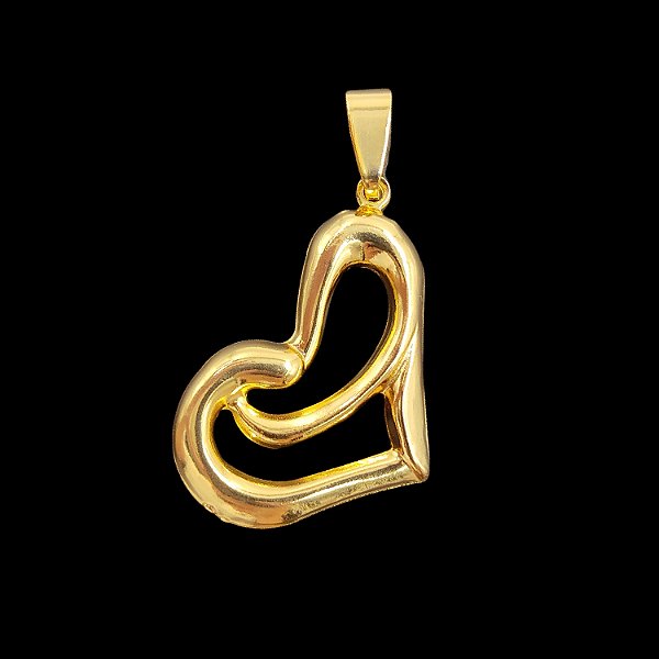 Pingente Feminino Coração Banhado a Ouro 18K