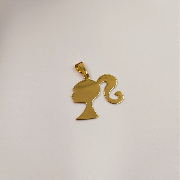 Pingente Feminino Barbie Banhado a Ouro 18K