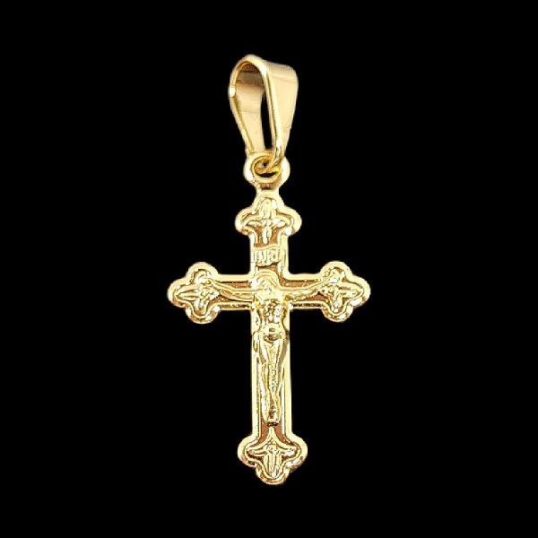 PINGENTE CRUZ PEQUENA BANHADA A OURO 18K