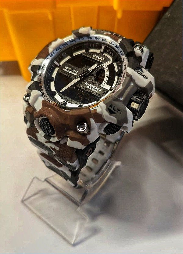 Relógio Militar G-Shock Camuflado Branco/Marrom 2020 digital /analógico - a  prova d'agua - Relógios no atacado
