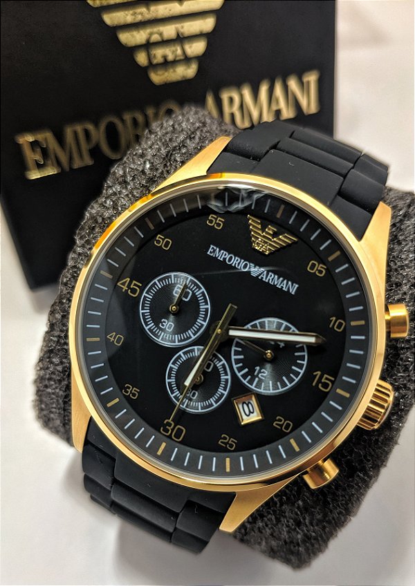 Relógio Emporio Armani Ar5905 Preto Dourado Unissex Linha Luxo - Relógios  no atacado