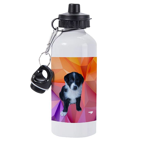 Garrafa Térmica Alumínio Branca 600ml Seu Pet Personalizada