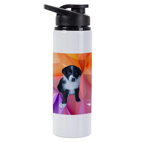 Garrafa Térmica Alumínio Branca 750ml Seu Pet Personalizada