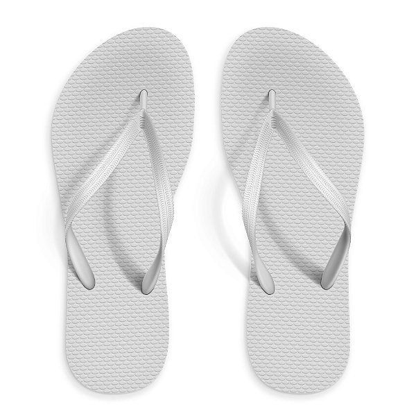 Chinelo Feminino Branco, Personalizado - Darosaa - Pedido Mínimo 10unidades